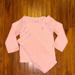 Carter's Light Pink Long Sleeve Ruffle Tee